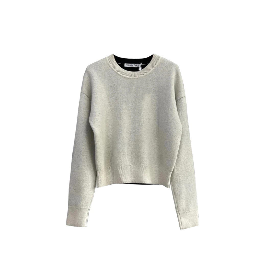 未使用 DIOR/迪奥  Dior 白色8号字母羊绒毛衣 12715957