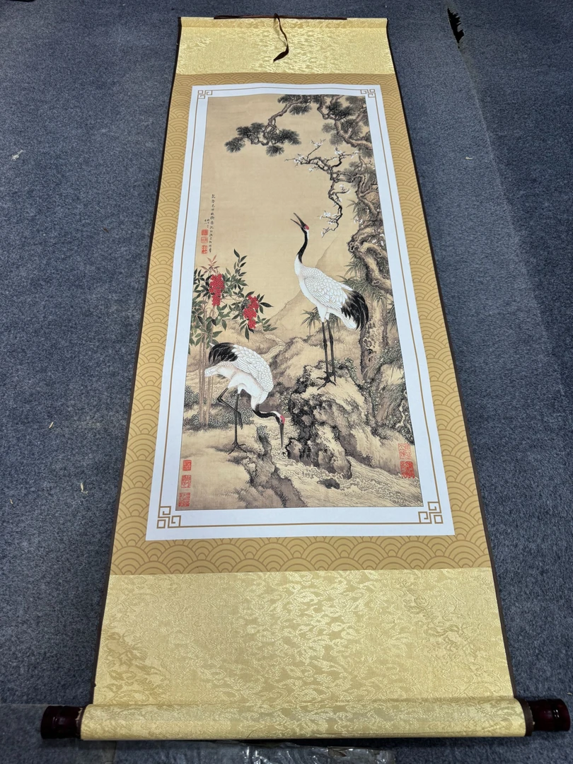 《松梅双鹤》 宽45高140 国画9.20
