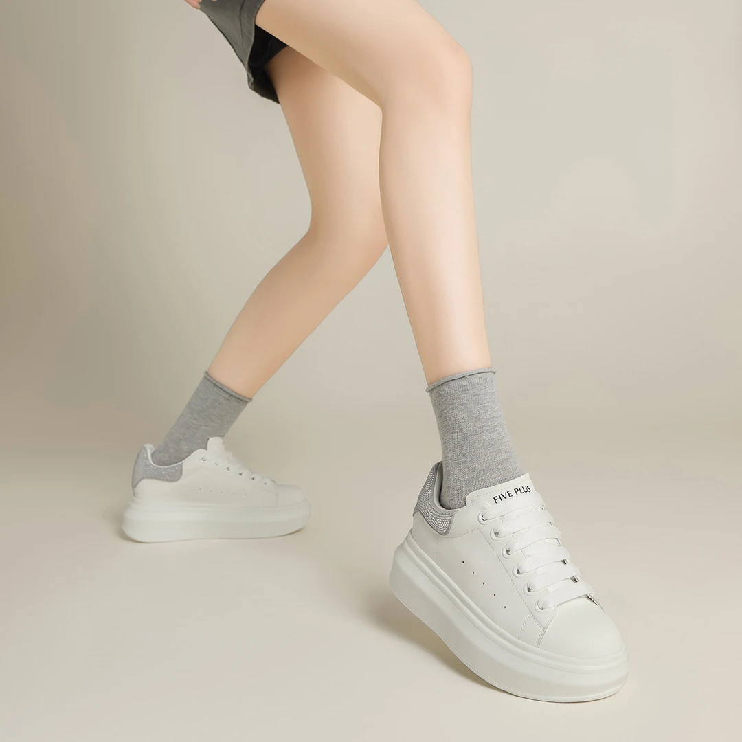 运动鞋秋季板鞋小白鞋厚底时尚休闲鞋圆头休闲ins显脚小板鞋女鞋
