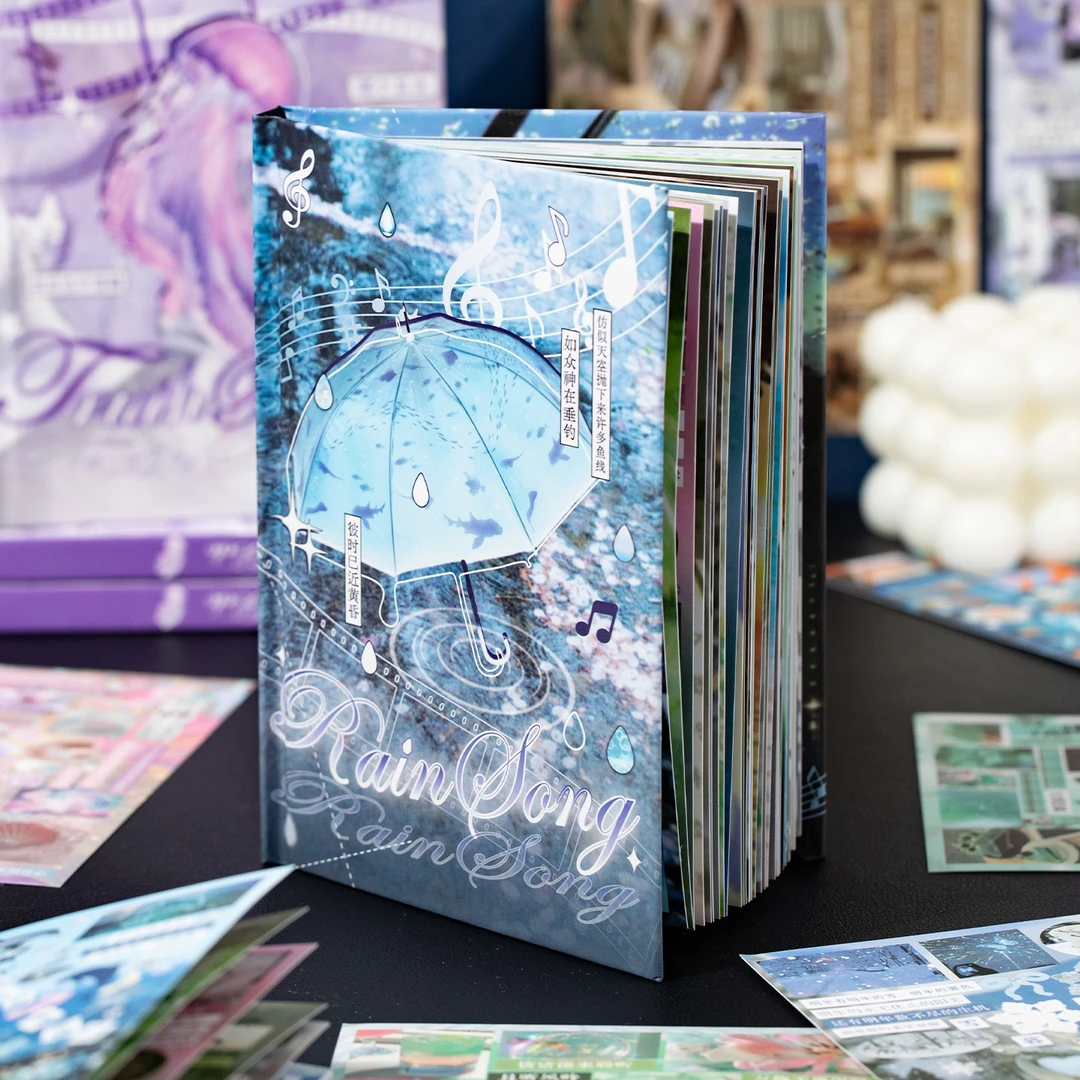 30页切膜贴纸书 银河颂歌 古早风图案文字素材手帐手机壳装饰拼贴