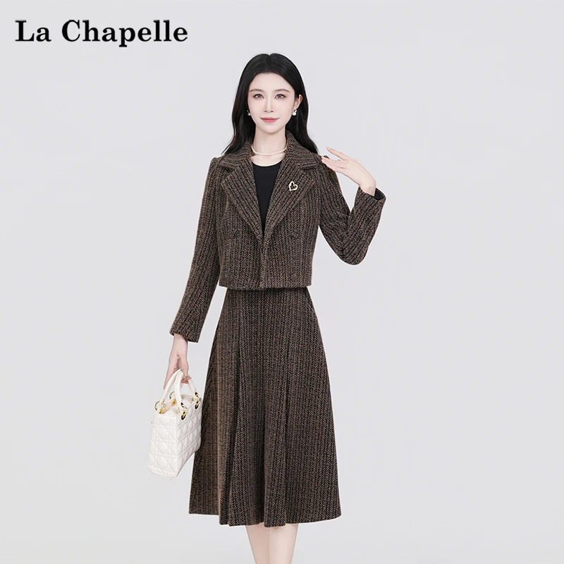 【拉夏贝尔】2025秋冬新款韩版气质显瘦时尚套装