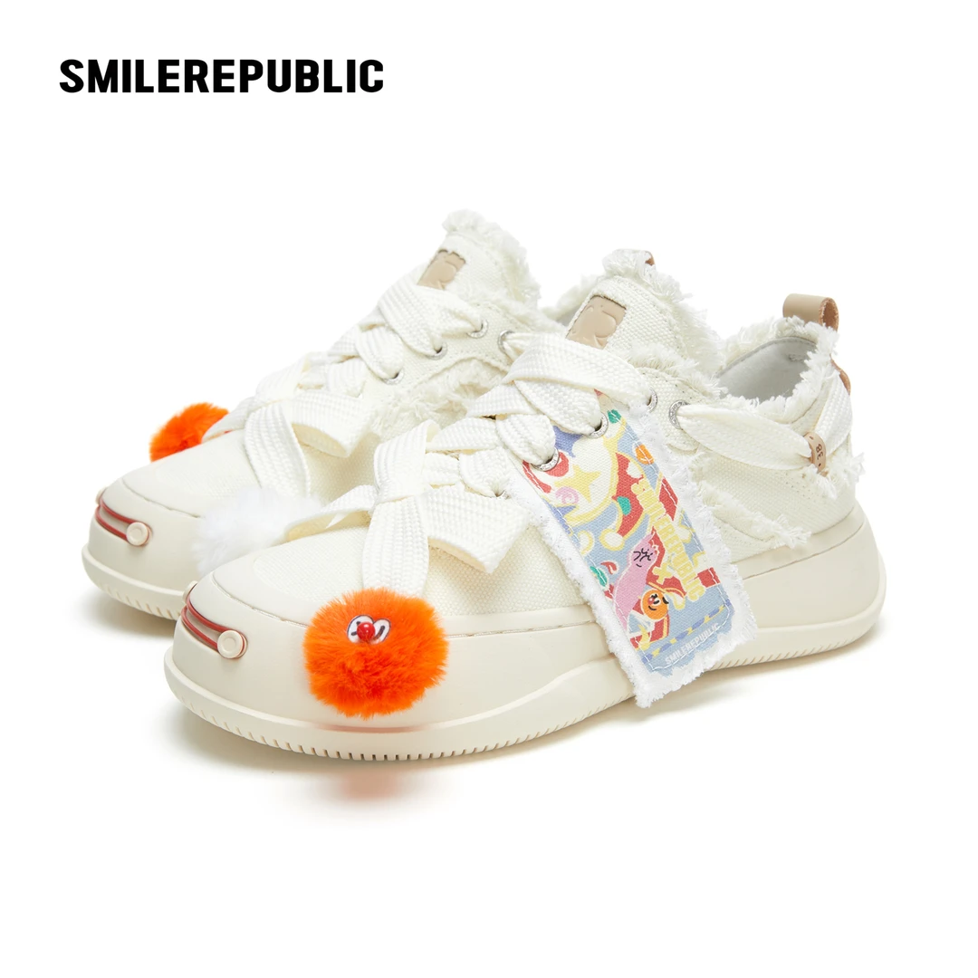 smilerepublic戏剧马戏团帆布低帮可替换开口笑厚底鞋 丑萌鞋百搭