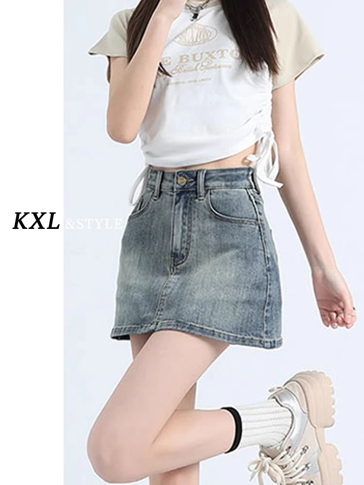 牛仔短裙女春夏显瘦性感辣妹女款紧身包臀裙裤短款高腰半身裙