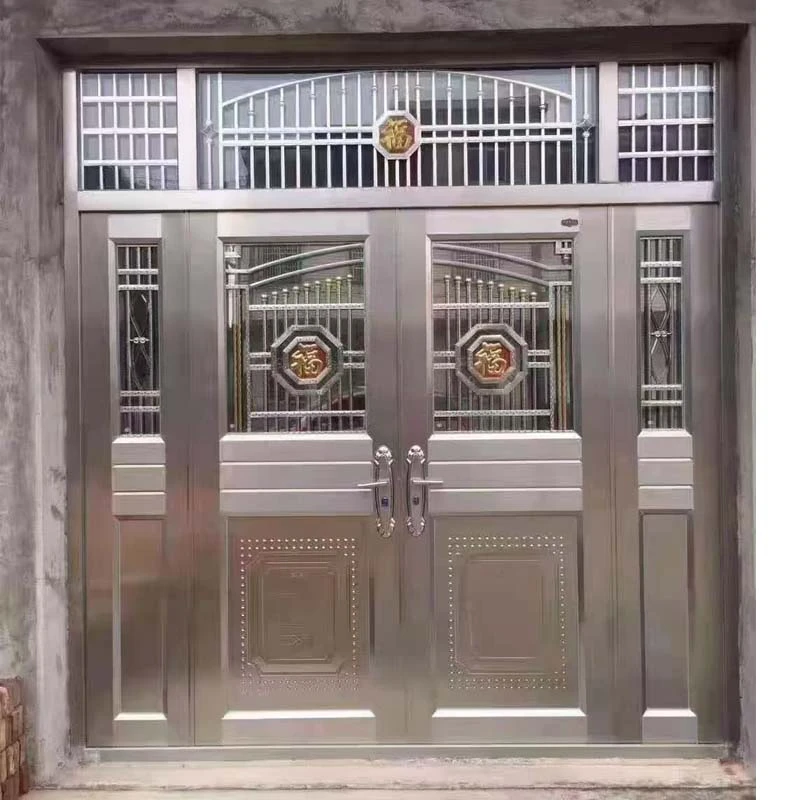 不锈钢门304不锈钢防盗门单门双开门白钢家用单门四开乡村安全门