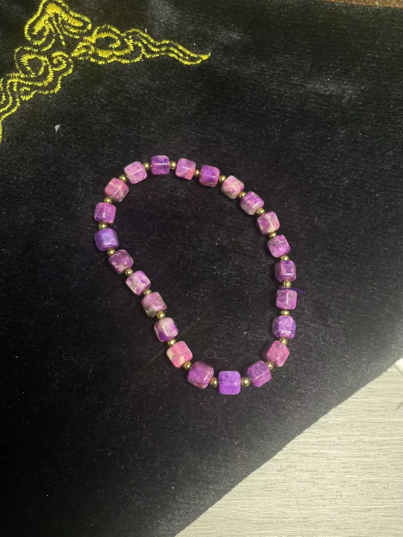 Z28精美时尚春彩6m六棱柱手串推荐奇石