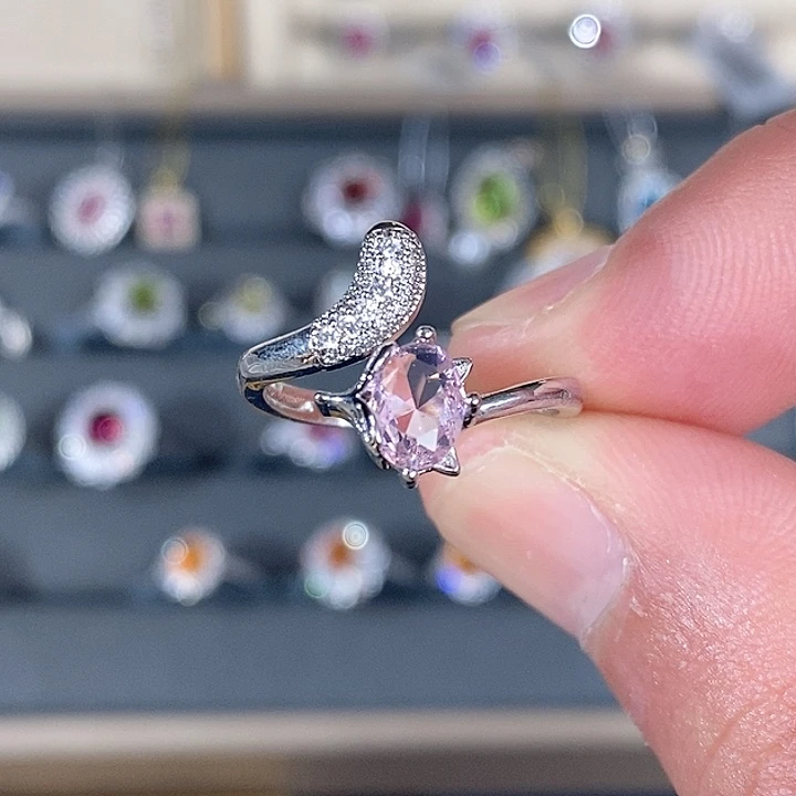 碧玺戒指银S925镶嵌戒指