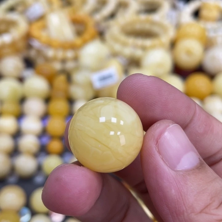 蜜蜡未镶嵌裸石19.5mm浓蜡妖花