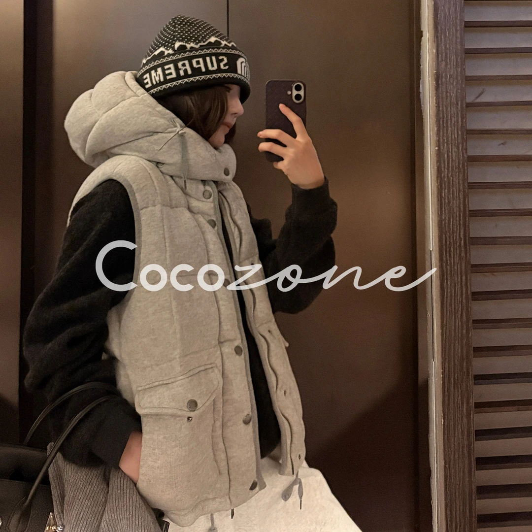 COCO ZONE 刘 一一"MC马甲"90白鹅绒100棉鹅绒马甲 CD2A3202