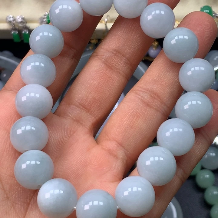 翡翠未镶嵌手链卡12.5