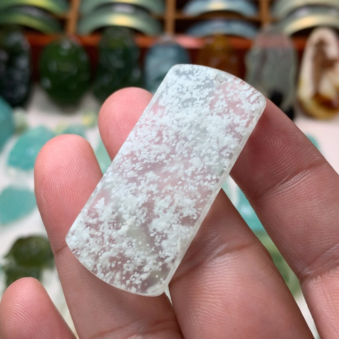 蛇纹石玉未镶嵌无事牌