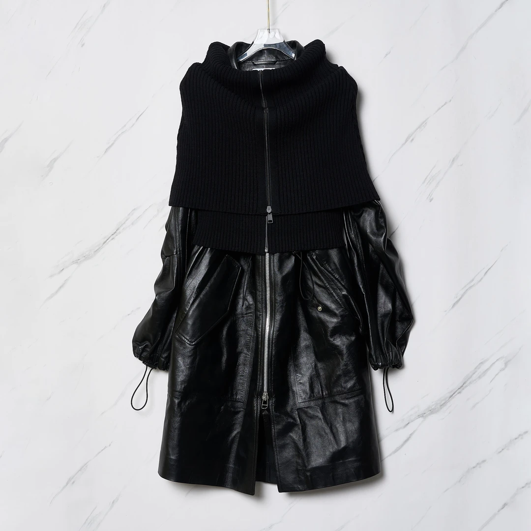 全新未使用/Bottega Veneta女士两件套皮大衣BVGU00753