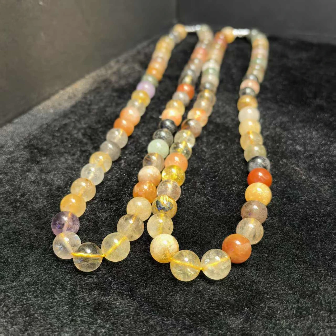 Q1-C3942【百百福珠宝】玄灵太阳晶 水晶项链-多样性发货只发一件