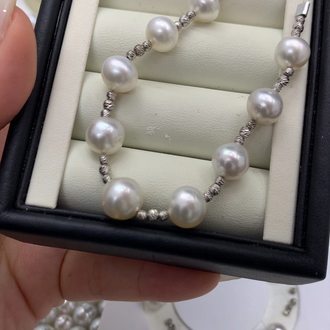 手绳海水珍珠银S925镶嵌放漏价扣头自理不退不换