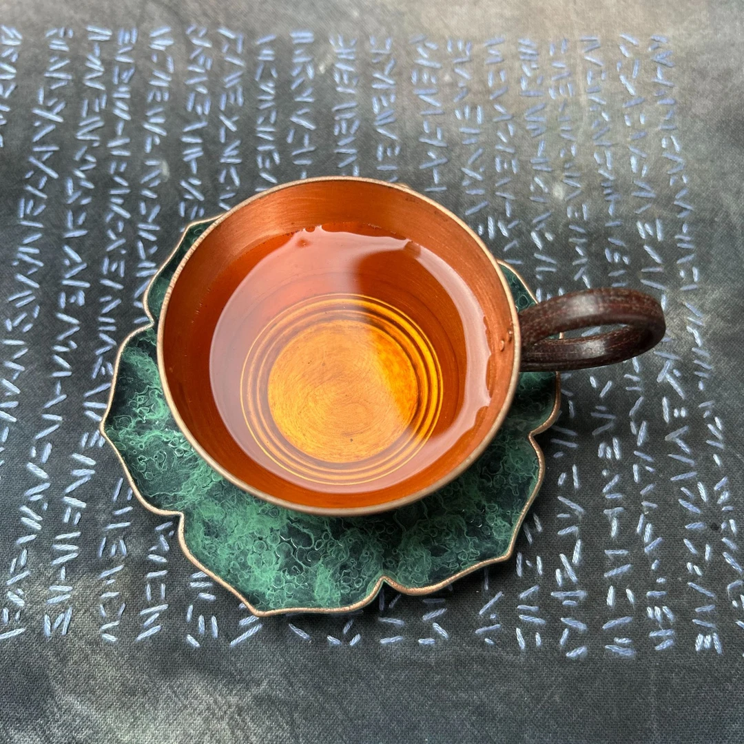 【福利茶具】全紫铜手工锤打侧把主人杯 慵懒杯   主人杯