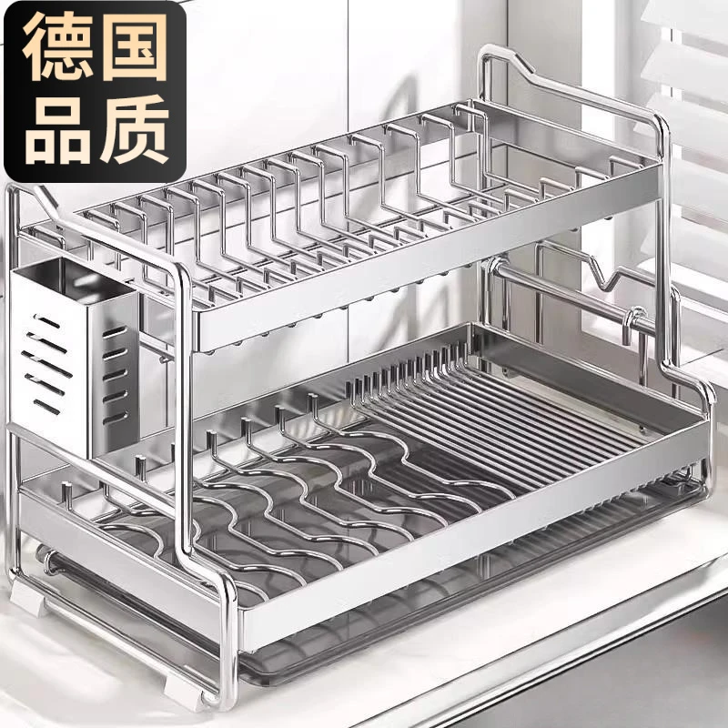 304不锈钢碗碟架厨房置物架多功能碗盘沥水架台面收纳放碗筷架