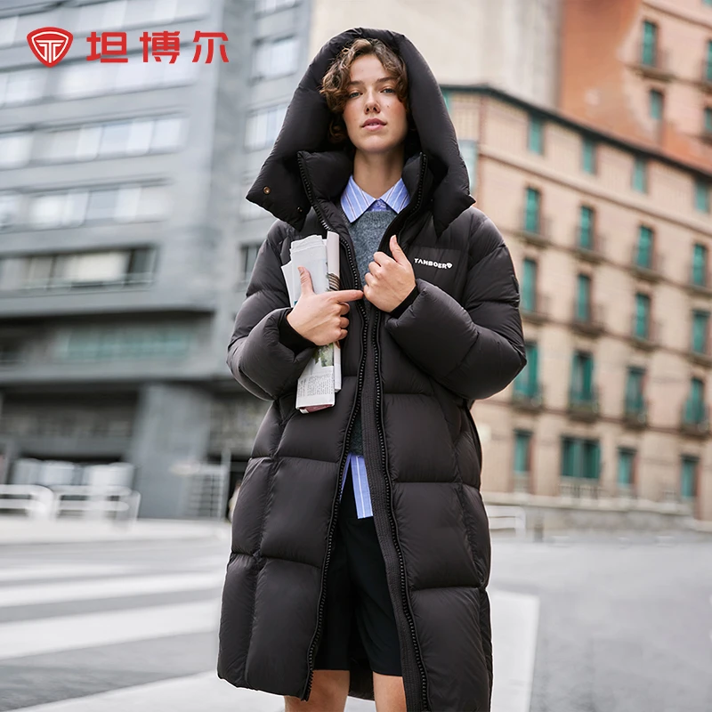 【周也同款】坦博尔25连帽95鸭绒羽绒服时尚休闲加厚外套TBF520850Z