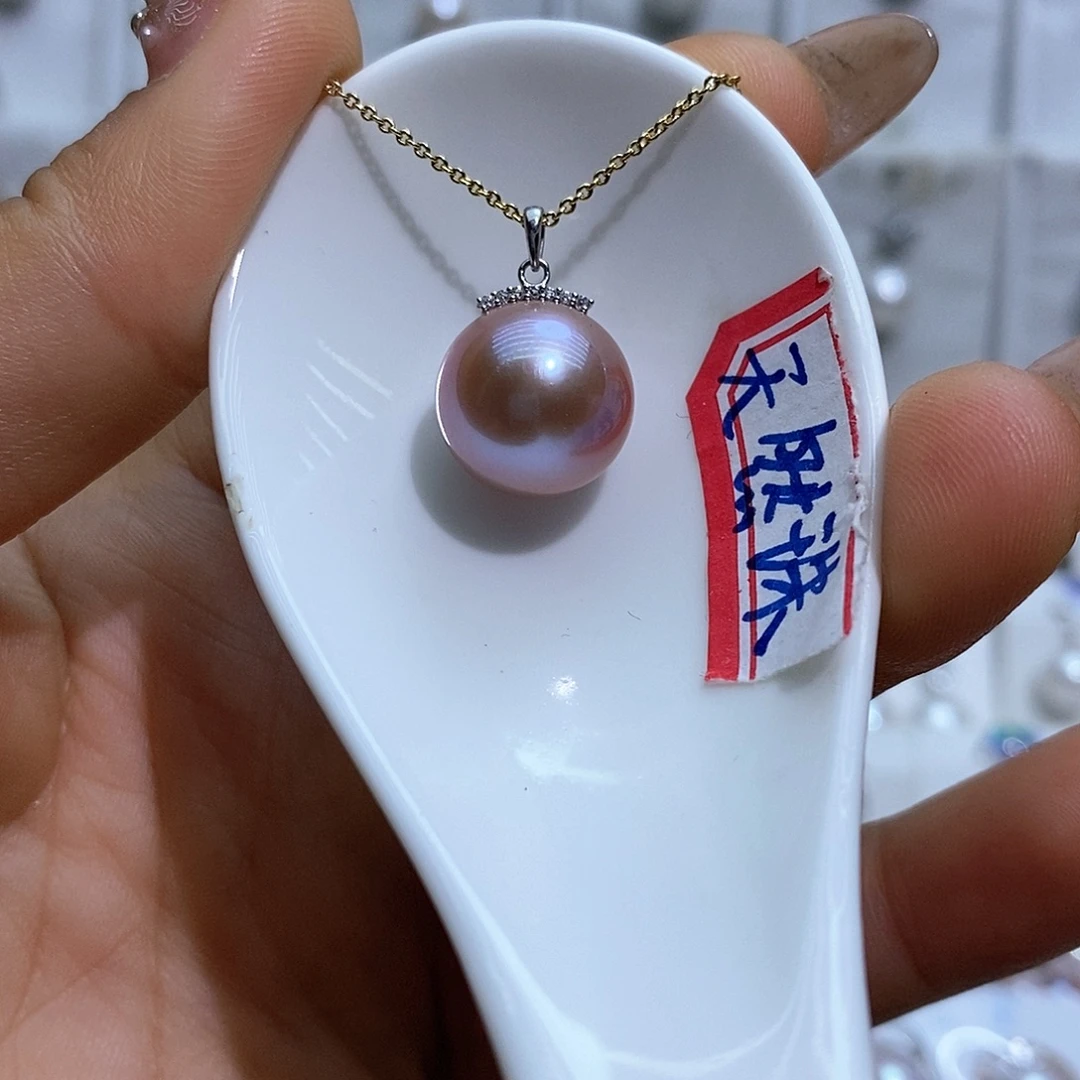 吊坠(赠链)银S925镶嵌淡水珍珠13M