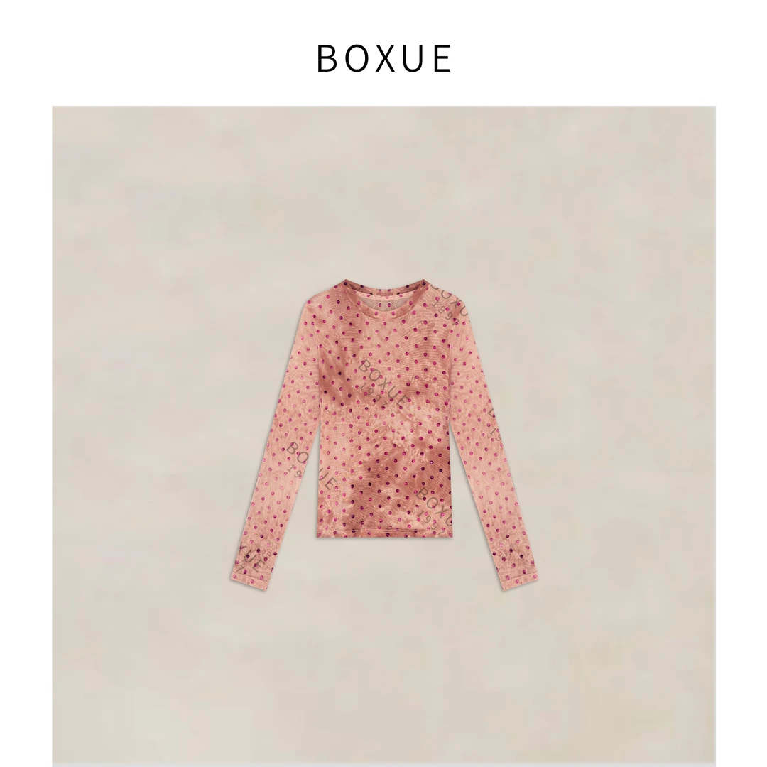 BOXUE”魅力波点”2025春季新款高级波点轻奢  T恤#250404T002