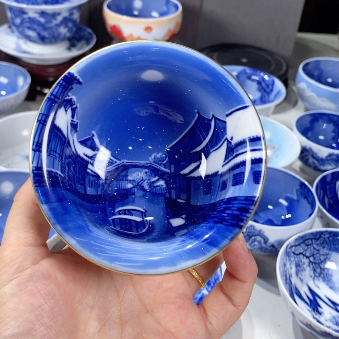 3***7青花水乡主人杯杯这