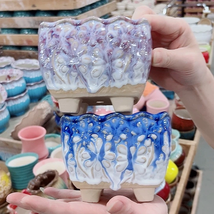 有孔.凑单10元陶瓷花盆发货！