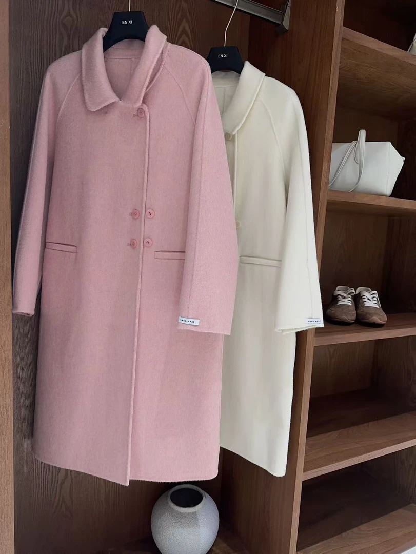 恩熙·气质韩系翻领双面呢手工大衣23811