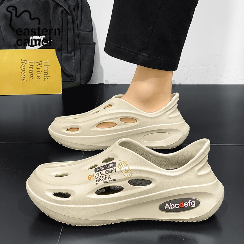 东方骆驼沙滩鞋男款2025新款夏季外穿全包镂空凉鞋运动时尚洞洞鞋