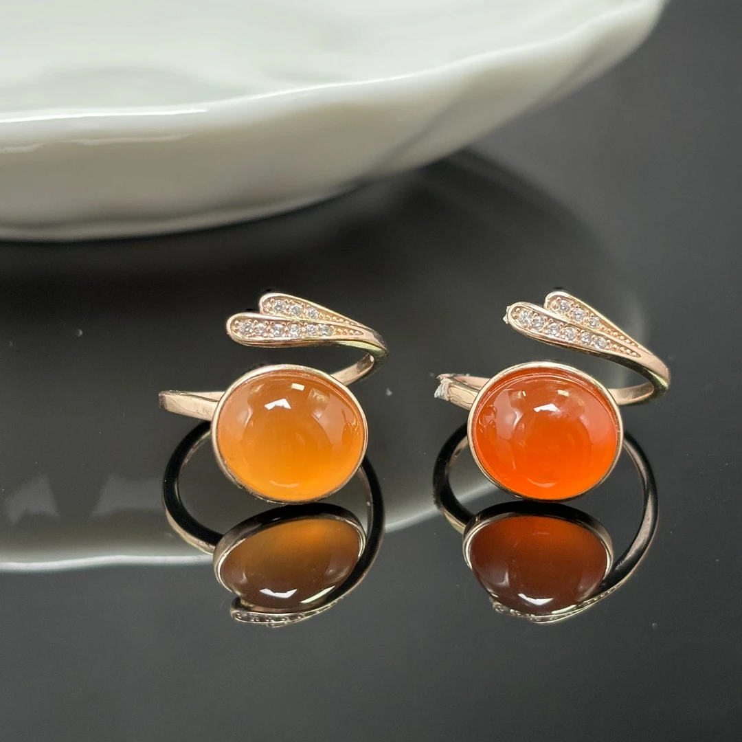 【老郑家】925银镶南红玛瑙戒指 (多样性发一件)