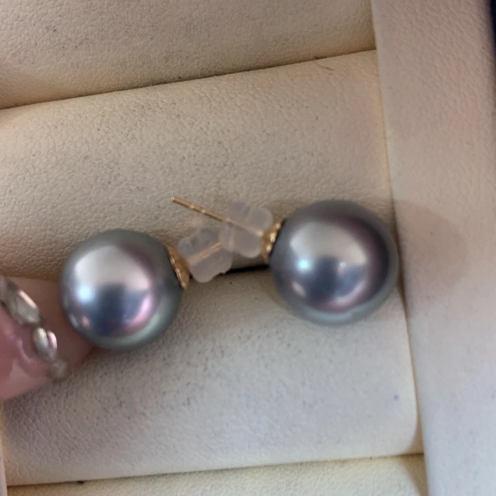 18K金镶嵌耳饰海水珍珠