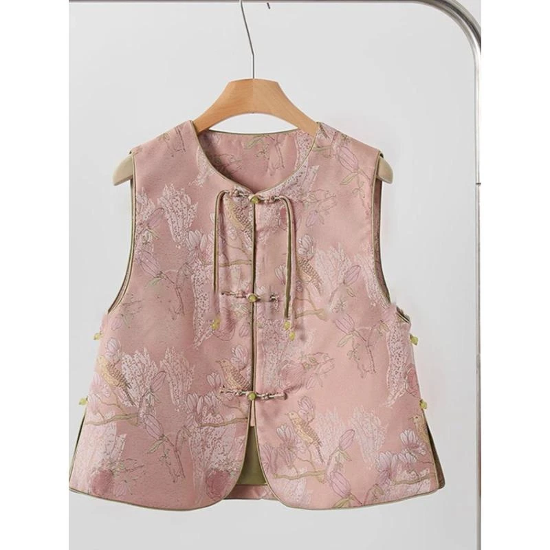 2025新中式中国风提花马甲夹女款秋季爆款设计超好看网红女上衣
