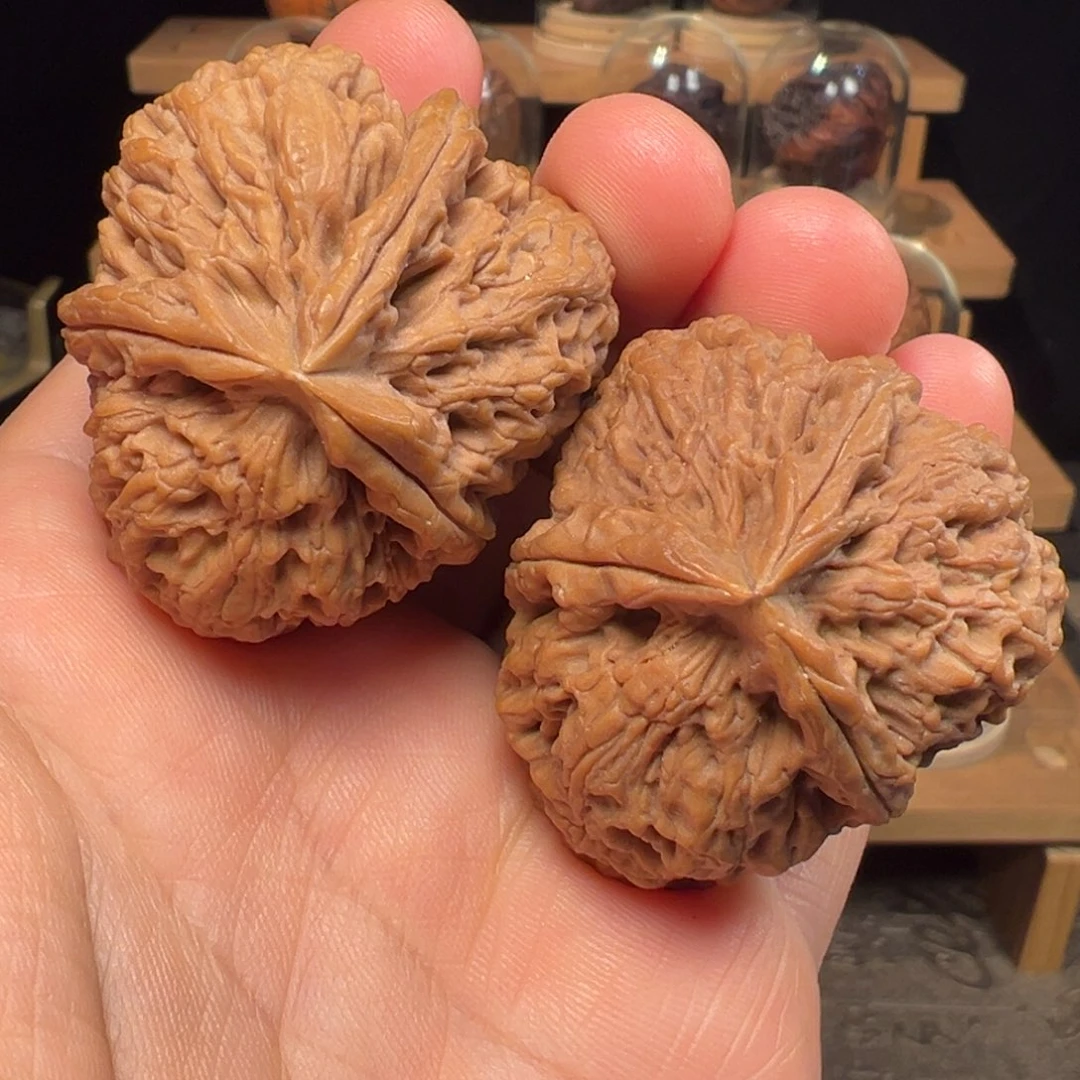 文玩核桃把件霹雳锤三棱43mm