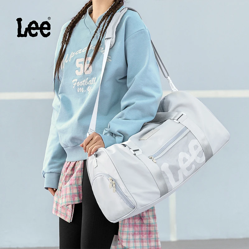 Lee休闲运动单肩斜挎训练健身包女轻便干湿分离短途户外旅行包男