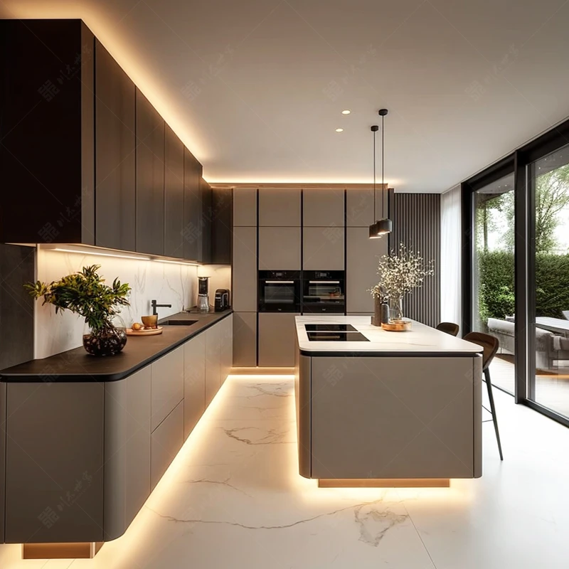 川木世家实木橱柜全屋定制家具意式轻奢现代简约别墅整体厨房装修