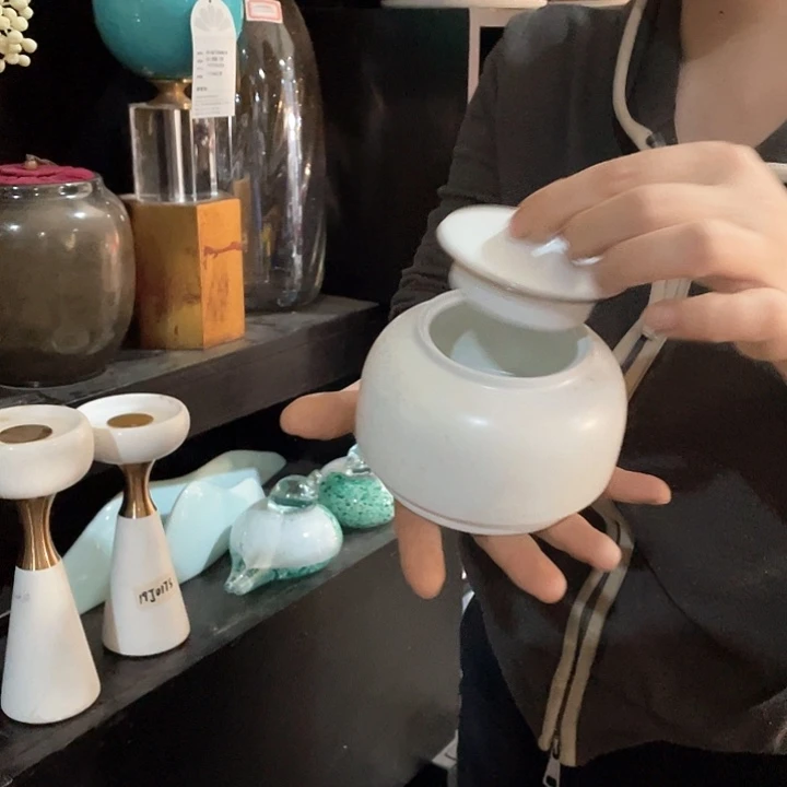 陶瓷花瓶，仿真绿植。