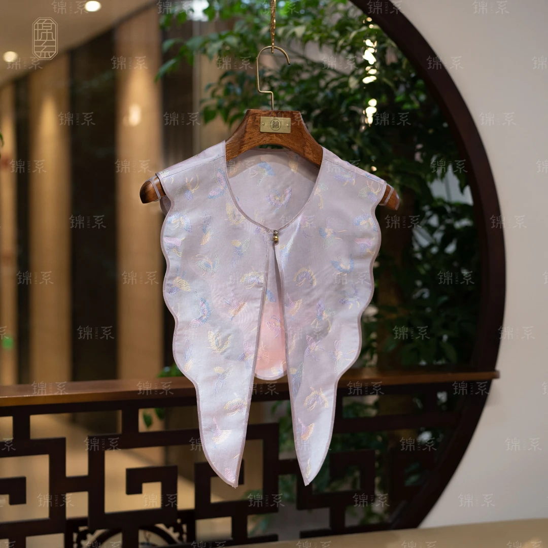 【锦系】李德喜双面异色罗新中式桑蚕丝直襟披肩C-36328-S3149961
