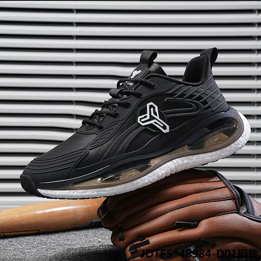 【040】秋冬皮面防水减震回弹运动跑鞋