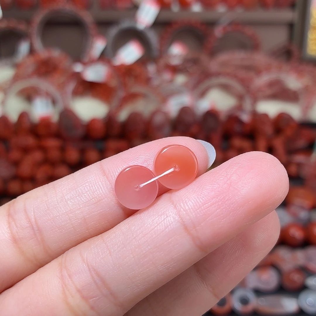 南红玛瑙未镶嵌颈饰隔片一对9+