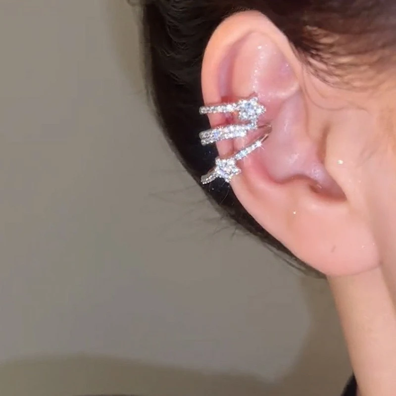 铜合金耳饰 精品/超闪星星耳骨夹独特个性无耳洞耳环2025年新款女