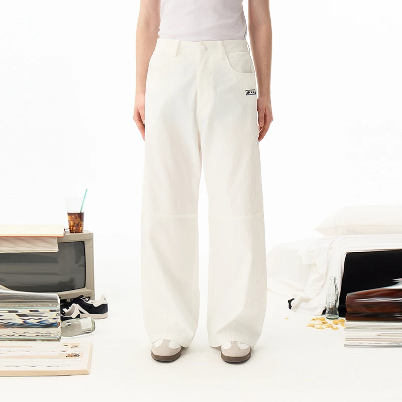 【商场同款新品】INXX潮牌纯色刺绣直筒裤男女同款XRF1230735男生