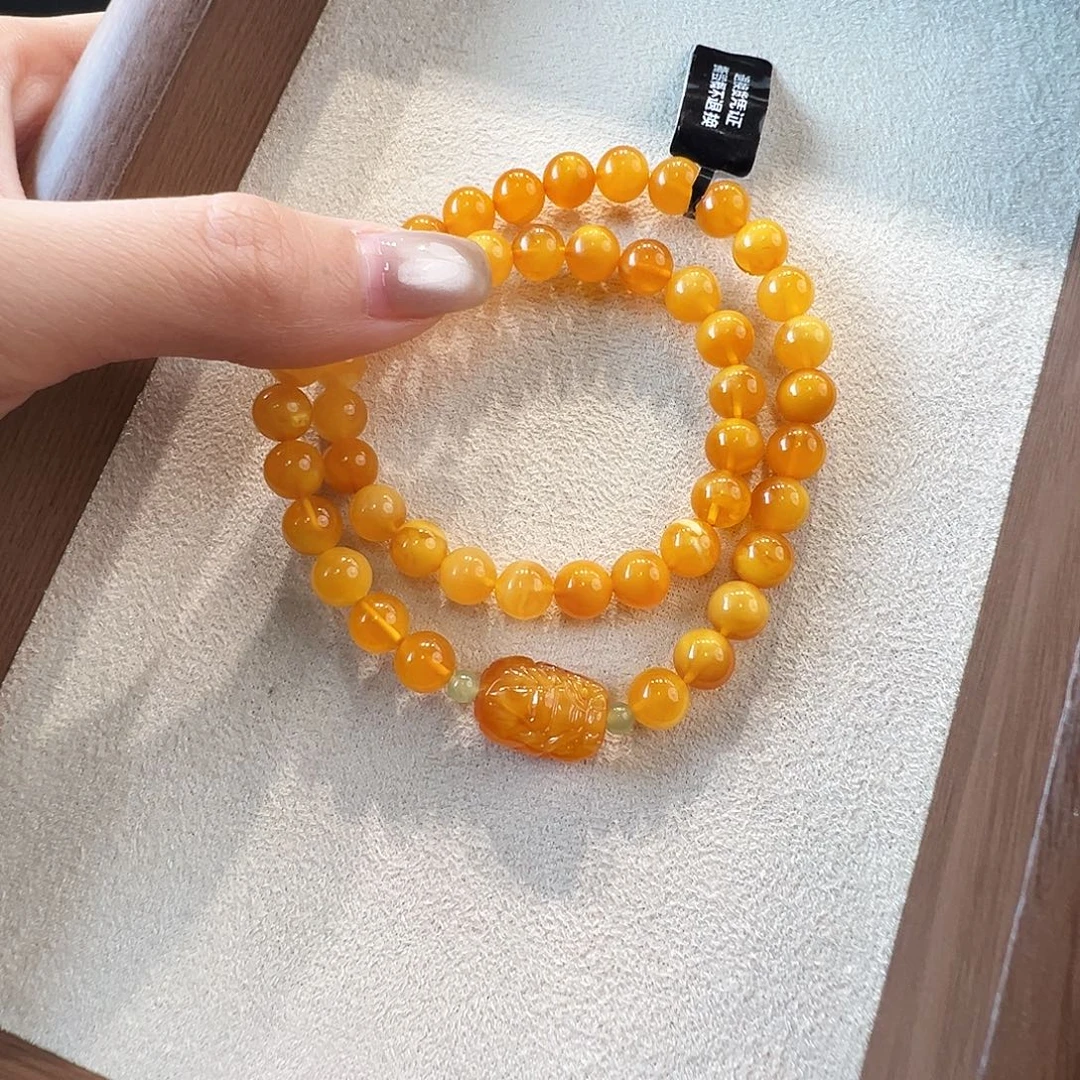 蜜蜡未镶嵌手链蜜蜡7.7mm