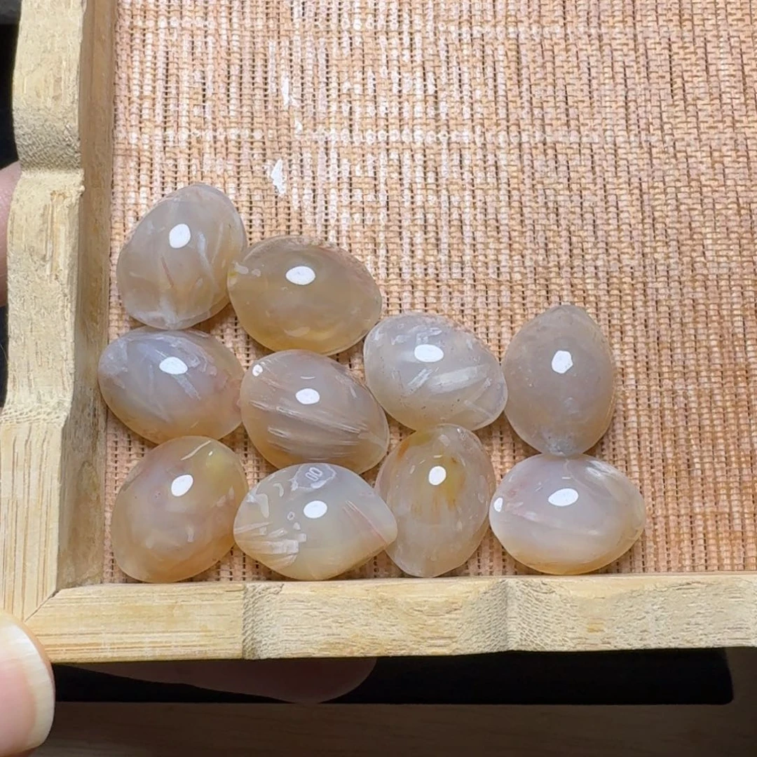 石英质玉未镶嵌烟紫粉发丝富甲9颗