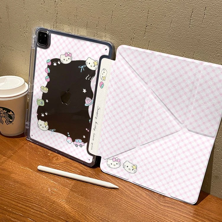Y型草莓蛋糕KT猫iPad11代保护套Air6保护壳亚克力ipad9平板保护壳