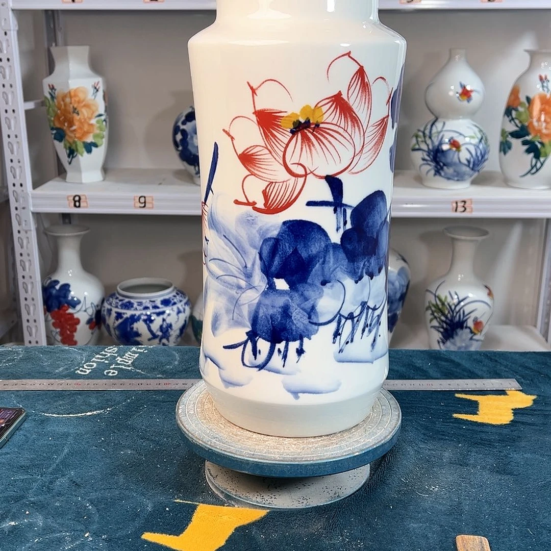 摆件景德镇陶瓷书荷花