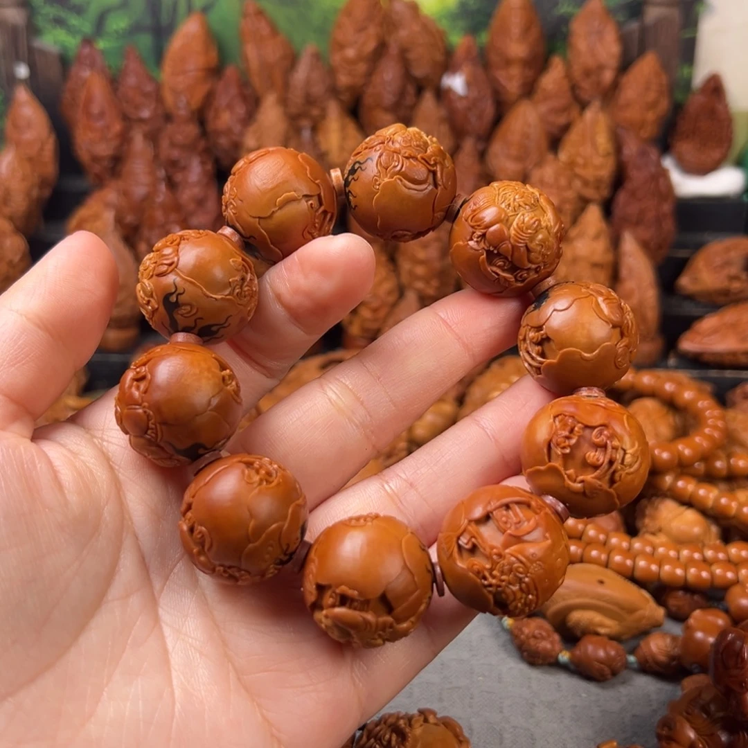 肉***子橄榄核手串/手链核雕
