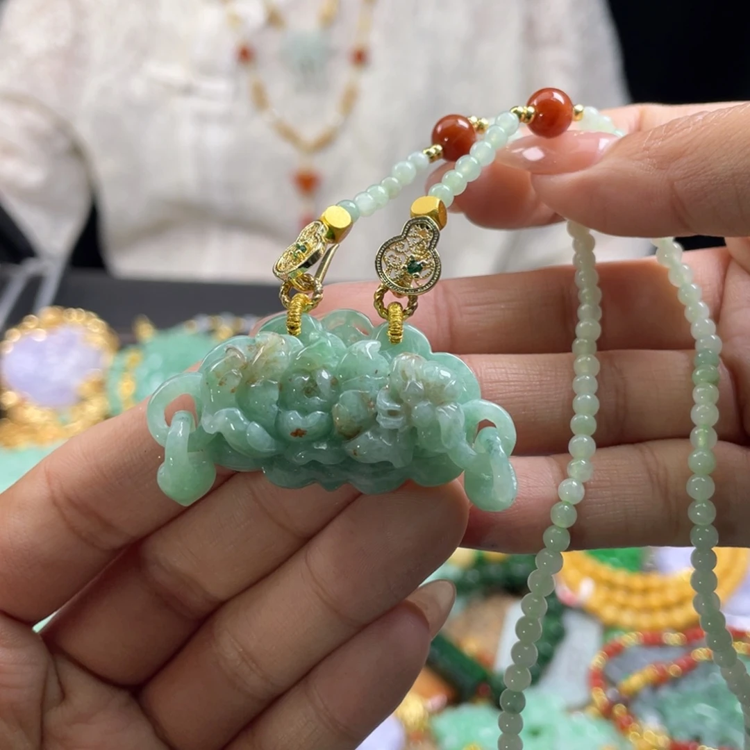 翡翠未镶嵌颈饰代编织