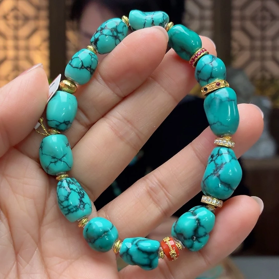 18K金镶嵌绿松石珠宝奇石