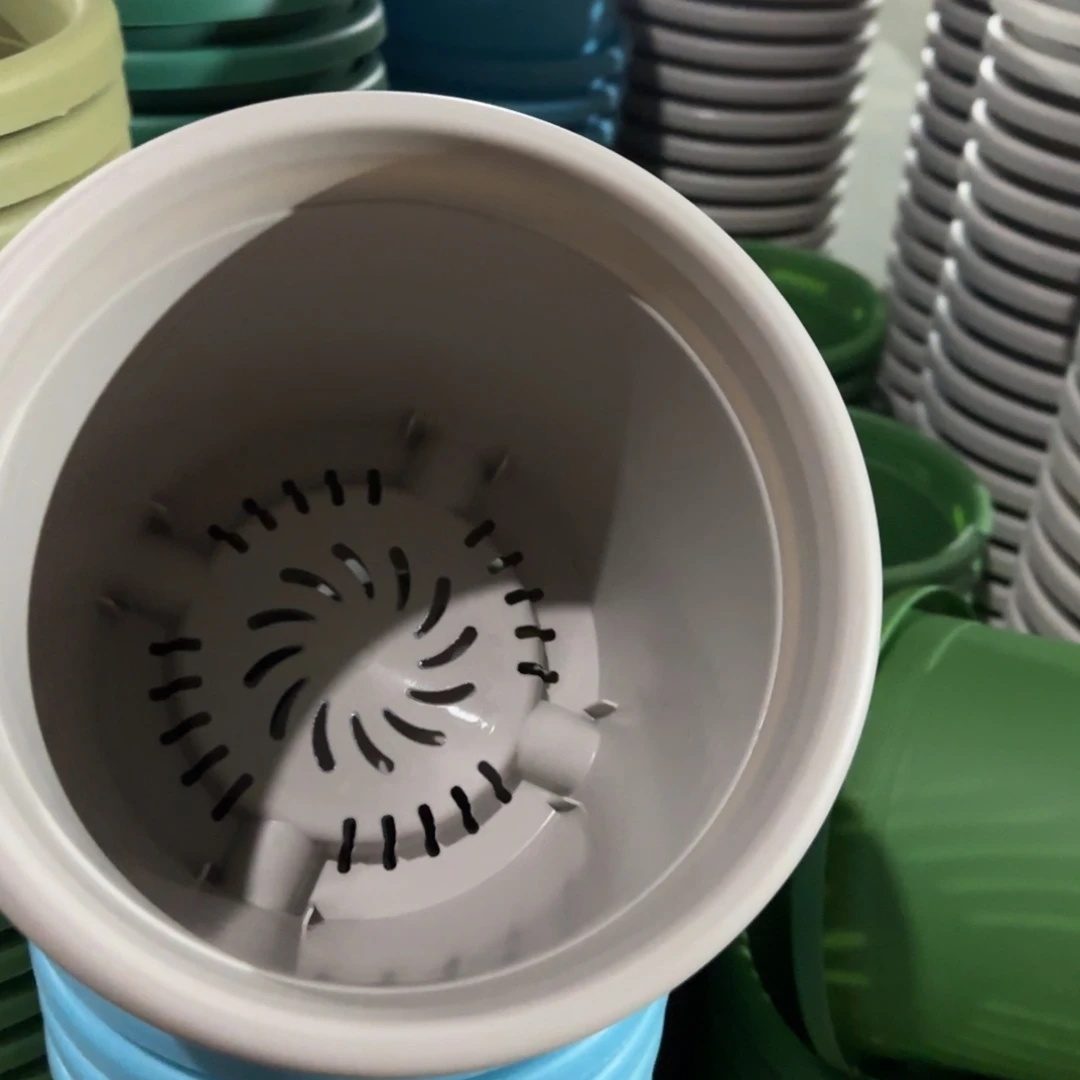 树脂四季盆3#无拖灰白微瑕10