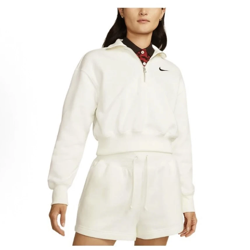 耐克/NIKE女子白色半拉链百搭舒适运动休闲长袖卫衣 DQ5768133
