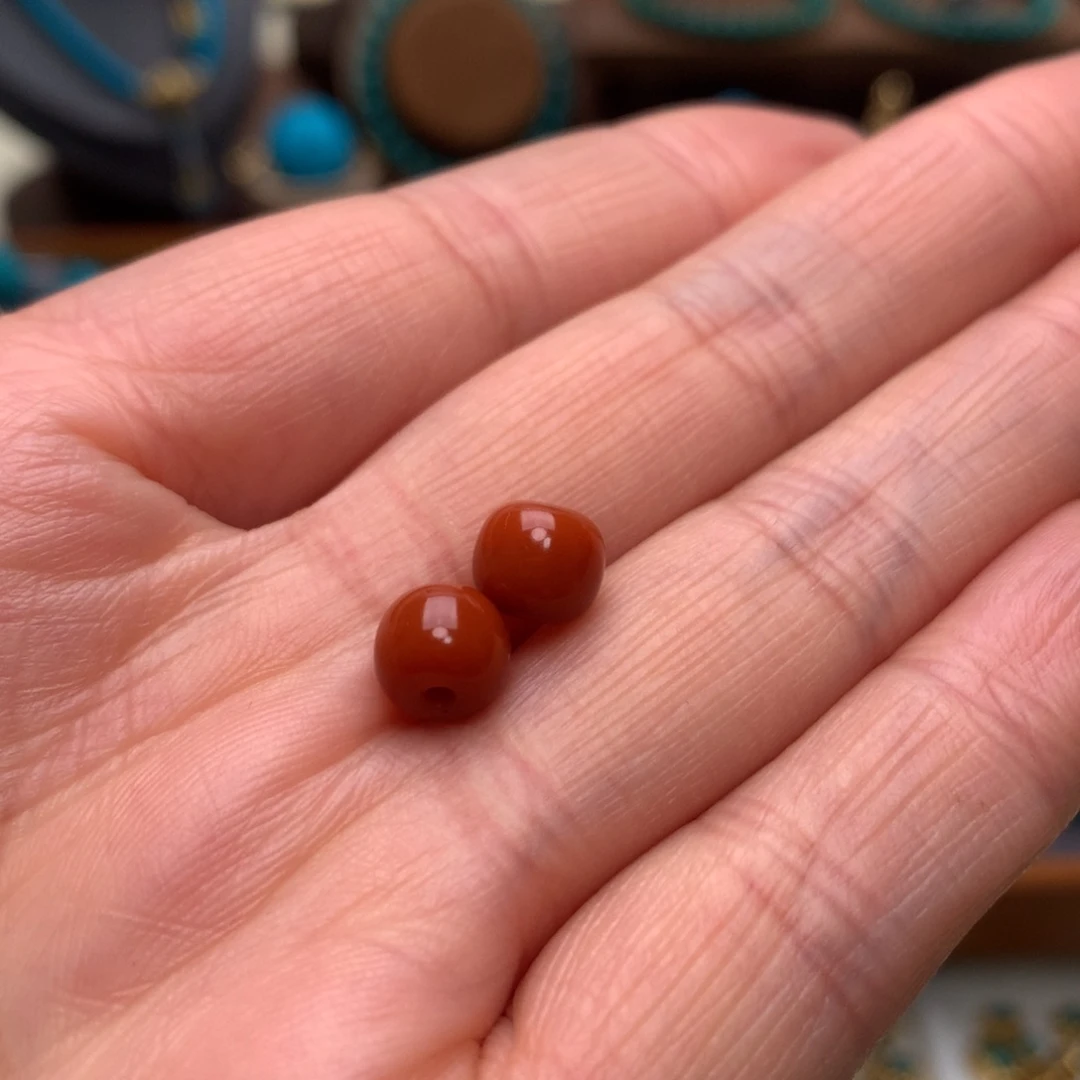 往***～南红玛瑙未镶嵌配饰直径7.5