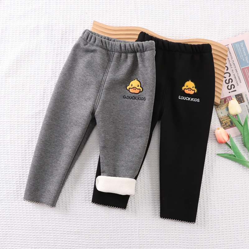 小童宝宝洋气打底裤儿童薄绒长裤男童裤子加绒2024新款秋冬季