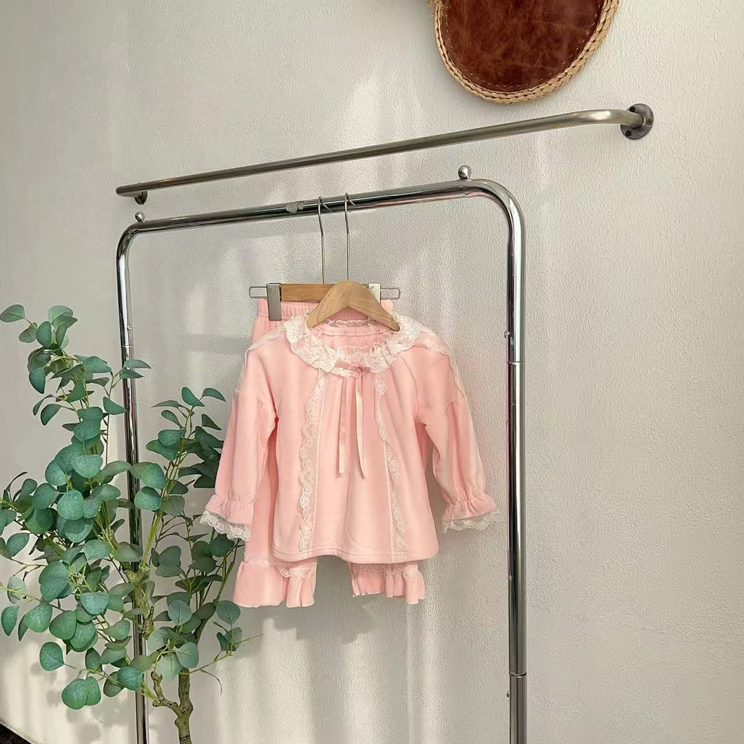 3750丫粉色银狐绒套装家居服